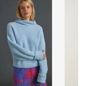 Anthropologie‎ Maeve Athena Cowl Neck Pullover Sweater Blue XS